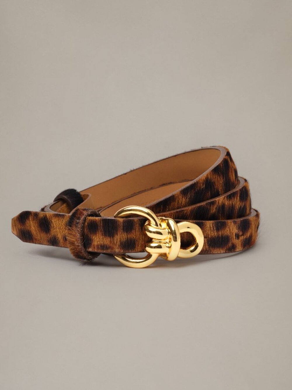 J McLaughlin Natalie Pony Hair Belt in Leopard - Brown NEW